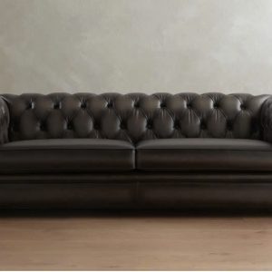 Ghế sofa da Chesterfield Roll Arm Pottery Barn